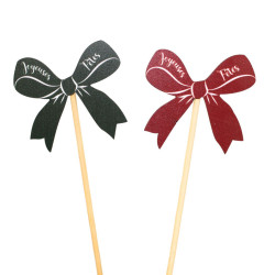 Sachet de 10 pics de noël - Nœuds - Fournisseur d'accessoires de compositions