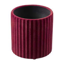 Cache-pot bordeaux D. 14cm - Nervure - Grossiste fleuristerie noel