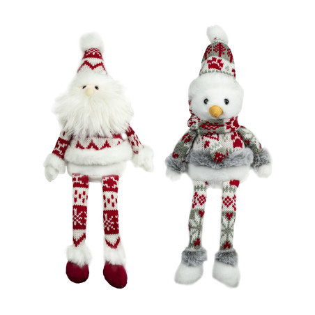 Bonhomme pattes longues 28cm - Jacquard - Fournisseur de peluches pour professionnels
