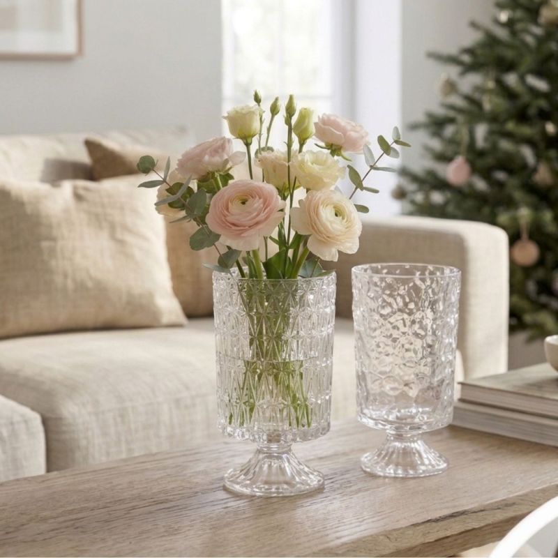 Vase sur pied transparent - Scinté
