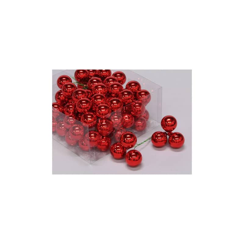 Boules de noël sur pics en verre multicoloris D. 30 mm Boules de noël sur pics en verre multicoloris D. 30 mm