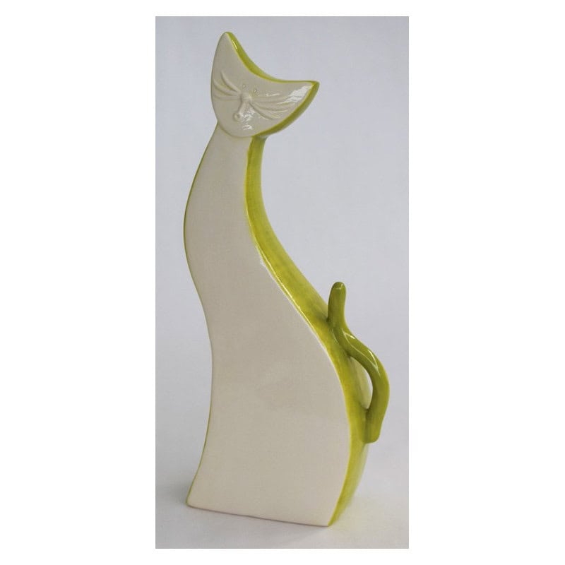 Chat Figure Blanc Ceramique Decoration D Exterieur Sculptures Et Statues De Jardin