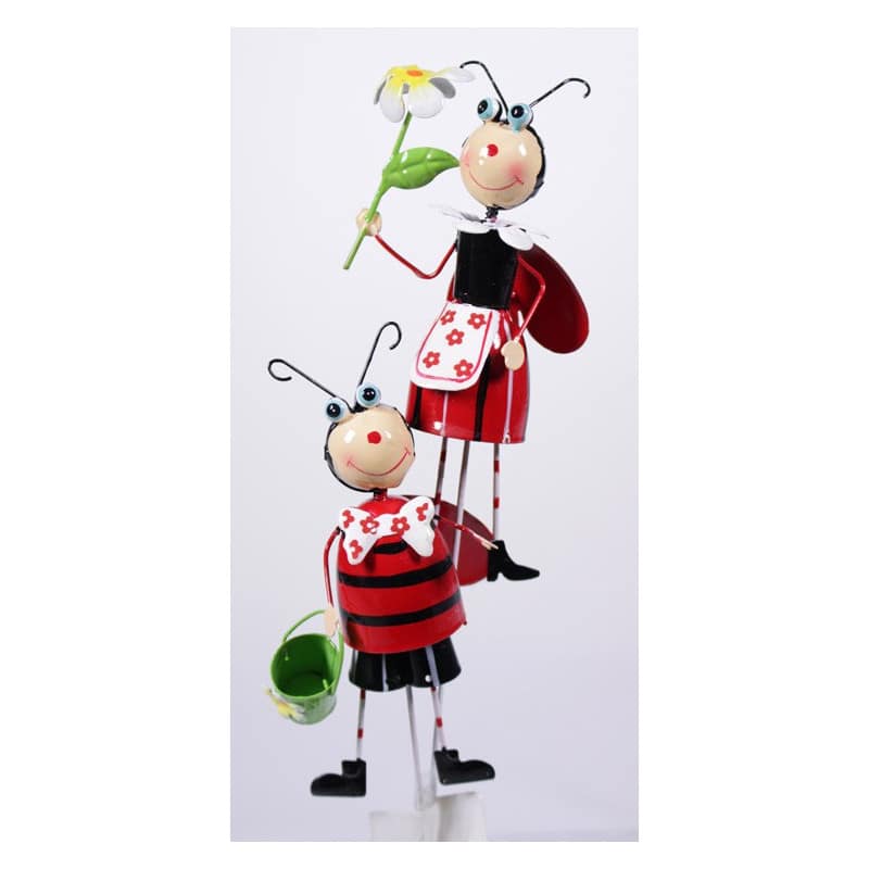 Pics couple coccinelles de printemps L. 7 x l. 4 x H. 14.5 cm Pics couple coccinelles de printemps L. 7 x l. 4 x H. 14.5 cm